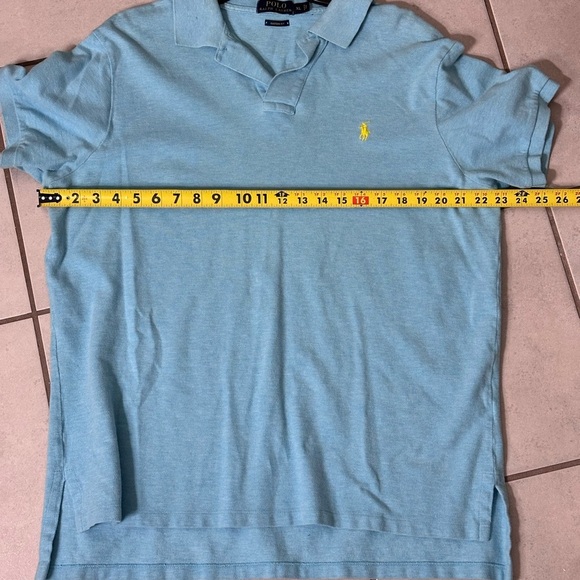 Polo By Ralph Lauren Men Light Blue Polo Shirt Short Sleeve Custom Fit size XL - Picture 7 of 7